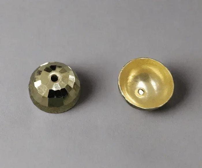 Faceted gold dome beads for elegant jewelry crafting