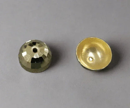 Faceted gold dome beads for elegant jewelry crafting