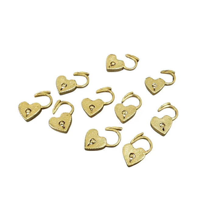 10 mm Gold Filled Heart Padlock Clasp Designer Lock - K Jewelry Accessories