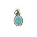 14 Karat Gold Natural Ethiopian Opal and Emerald Pendant - K Jewelry Accessories