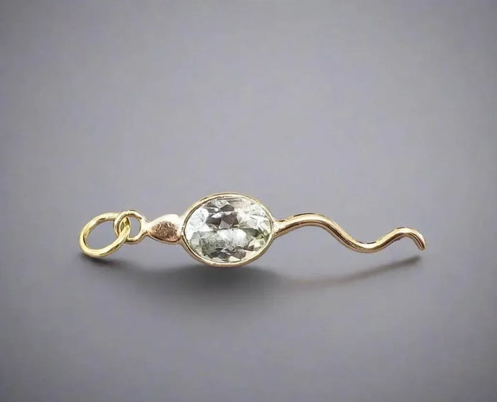 14k Aquamarine Snake Pendant Gold - K Jewelry Accessories