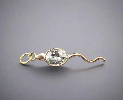 14k Aquamarine Snake Pendant Gold - K Jewelry Accessories