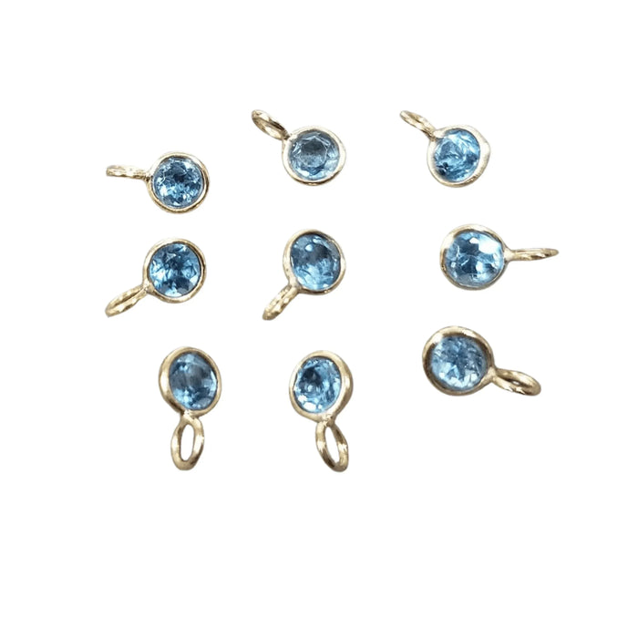 14k Blue Topaz Charm Gold - K Jewelry Accessories