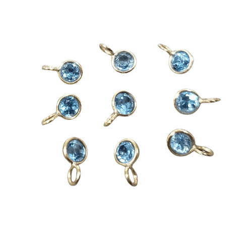 14k Blue Topaz Charm Gold - K Jewelry Accessories
