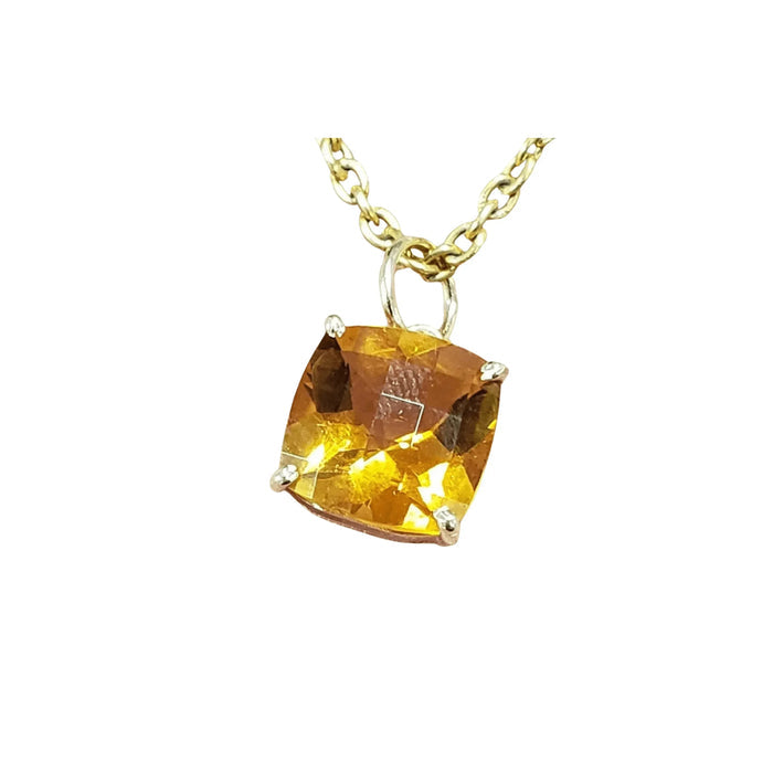14k Cushion Shape Gold Citrine Pendant Beautiful jewelry - K Jewelry Accessories