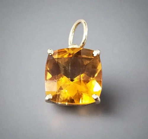 14k Cushion Shape Gold Citrine Pendant Beautiful jewelry - K Jewelry Accessories