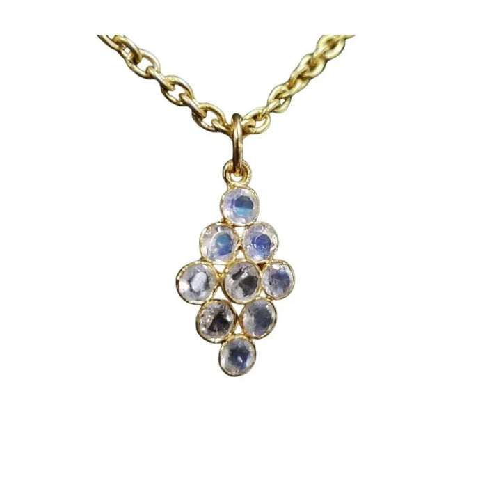 14k Gold 3mm Round Rainbow Moonstone Pendant, DIY Jewelry Findings - K Jewelry Accessories