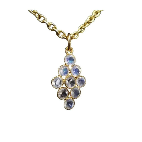 14k Gold 3mm Round Rainbow Moonstone Pendant, DIY Jewelry Findings - K Jewelry Accessories