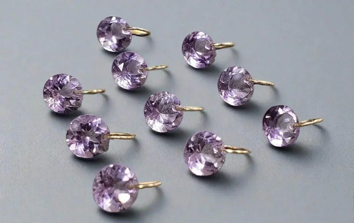 14k Gold Amethyst Drilled Charm - K Jewelry Accessories