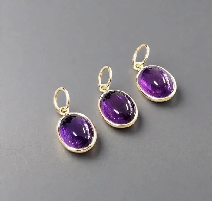 14k Gold Amethyst Stone Pendant - K Jewelry Accessories