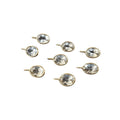 14k Gold Aquamarine Charm Faceted Oval Shape - K Jewelry Accessories