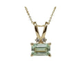 14k Gold Aquamarine Pendant • Emerald Cut Aquamarine Necklace - K Jewelry Accessories