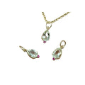 14k Gold Aquamarine Pendant With Ruby Stones - K Jewelry Accessories