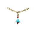 14k Gold Arizona Turquoise Jewelry with Red Sapphire Stones Pendant - K Jewelry Accessories