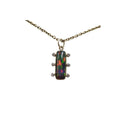 14k Gold Black Opal and Diamond Pendant - K Jewelry Accessories