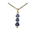 14k Gold Blue Sapphire & Diamond Pendant