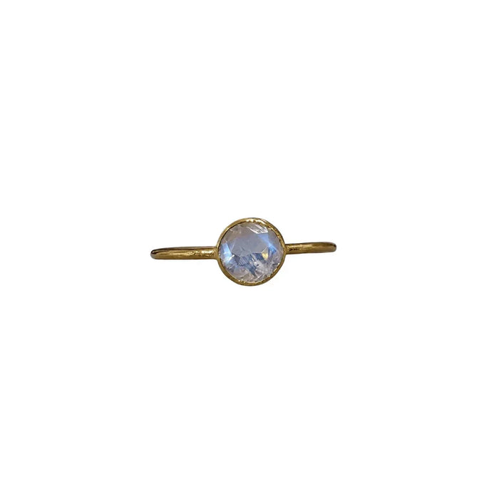14k Gold Blue Schiller Rainbow Moonstone Ring, - K Jewelry Accessories