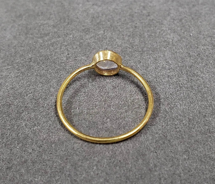 14k Gold Blue Schiller Rainbow Moonstone Ring, - K Jewelry Accessories