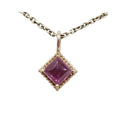 14k Gold Cabochon Pink Tourmaline Charm Pendant