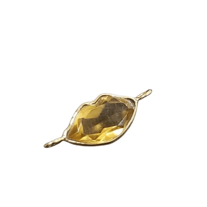 14k Gold Citrine Charm Connector Lips Shape - K Jewelry Accessories