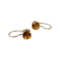 14k Gold Citrine Leverback Earrings: 6mm Round Gemstone - K Jewelry Accessories