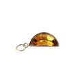 14k Gold Citrine Pendant Half moon shape natural jewelry - K Jewelry Accessories