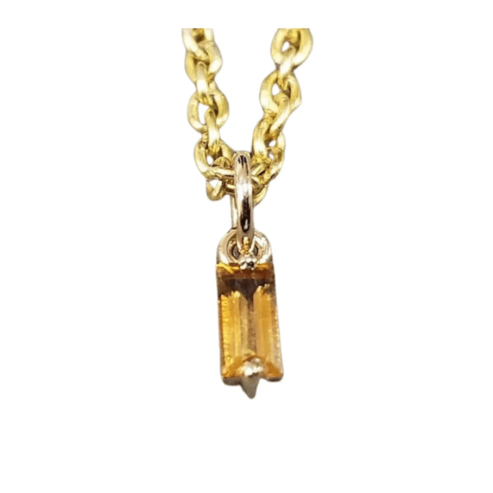 14k Gold Citrine Pendant Natural Baguette - K Jewelry Accessories