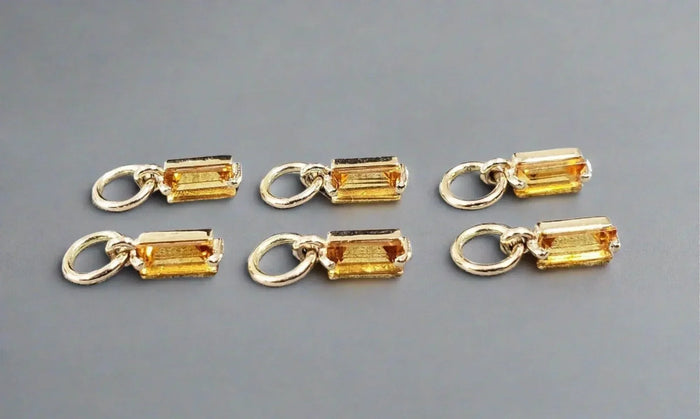 14k Gold Citrine Pendant Natural Baguette - K Jewelry Accessories