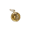 14k Gold Citrine Pendant Round shape Yellow color - K Jewelry Accessories