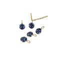 14k Gold Colored Enamel Blue Sapphire Charm Pendant - K Jewelry Accessories