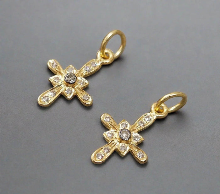 14k Gold Cross Diamond Pendant - K Jewelry Accessories