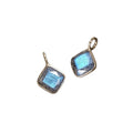 14k Gold Cushion Shaped Labradorite Charm Pendant - K Jewelry Accessories