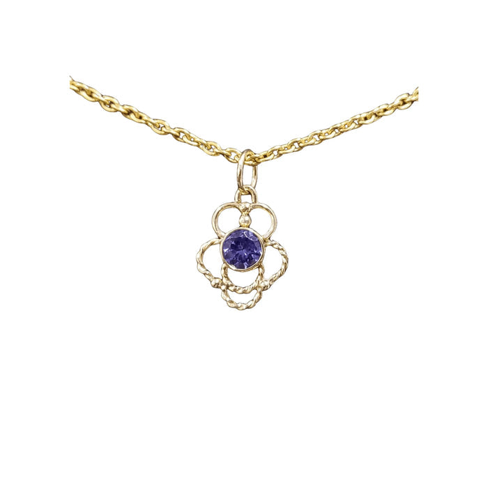 14k Gold Dainty Tanzanite Necklace Charm Pendant - K Jewelry Accessories