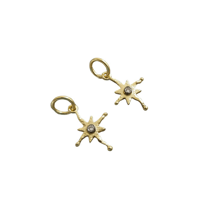 14k gold Diamond Charm Pendant Vector Star shape elegant - K Jewelry Accessories