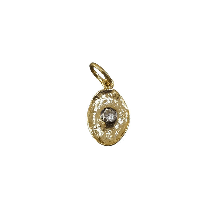 14k Gold Diamond Pendant Disc Shape - K Jewelry Accessories