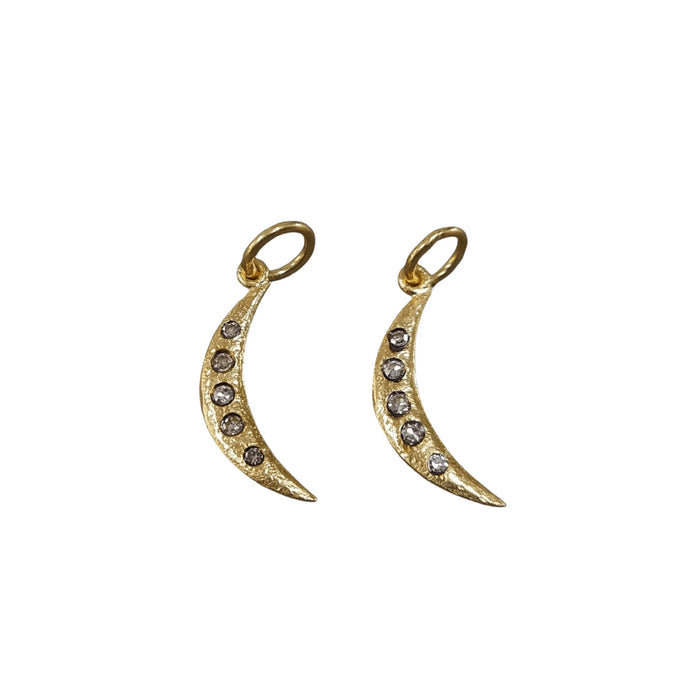 14k gold Diamond Pendant Moon shape - K Jewelry Accessories