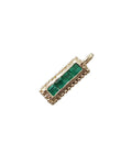 14k Gold Emerald Charm Pendant |Green Gemstone Charm