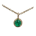 14K Gold Emerald Charm Pendant, Mini Grains Set