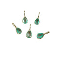 14k Gold Emerald Pendant Charm Pear shape - K Jewelry Accessories