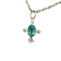 14K Gold Emerald Pendant & Diamond Dainty Charm jewelry - K Jewelry Accessories