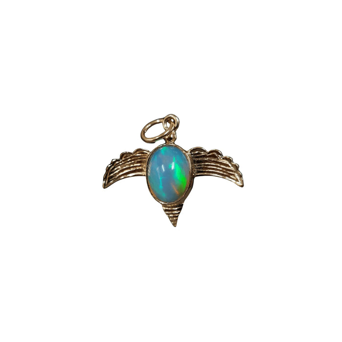 14K Gold Ethiopian Opal Bird Pendant Beautiful design - K Jewelry Accessories