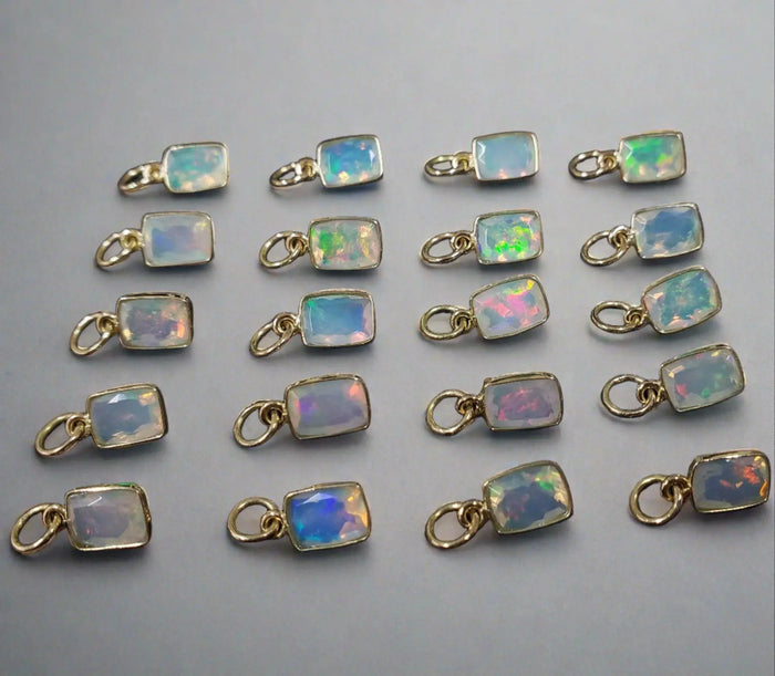 14k Gold Ethiopian Opal Pendant Charm For Women - K Jewelry Accessories