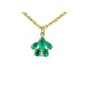 14k Gold Green Emerald Pendant Flower shape necklace - K Jewelry Accessories