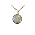 14k Gold Happy/Meditative Face Carved Labradorite Pendant - K Jewelry Accessories