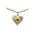 14k Gold Heart Shaped Yellow Sapphire Pendant - K Jewelry Accessories