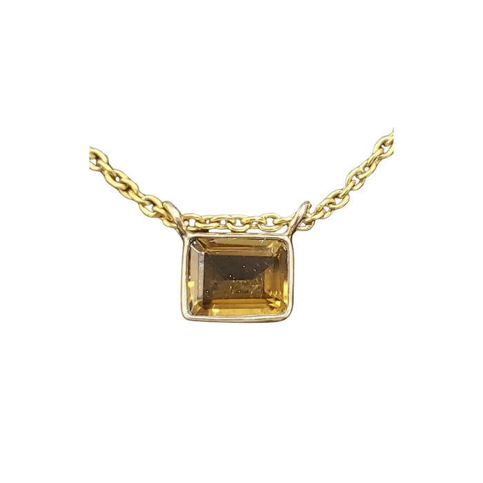 14k Gold Honey Quartz Charm Pendant connector for women - K Jewelry Accessories