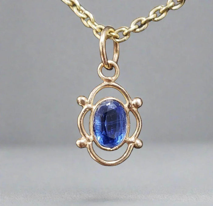 14k Gold Kyanite Charm Necklace Pendant - K Jewelry Accessories