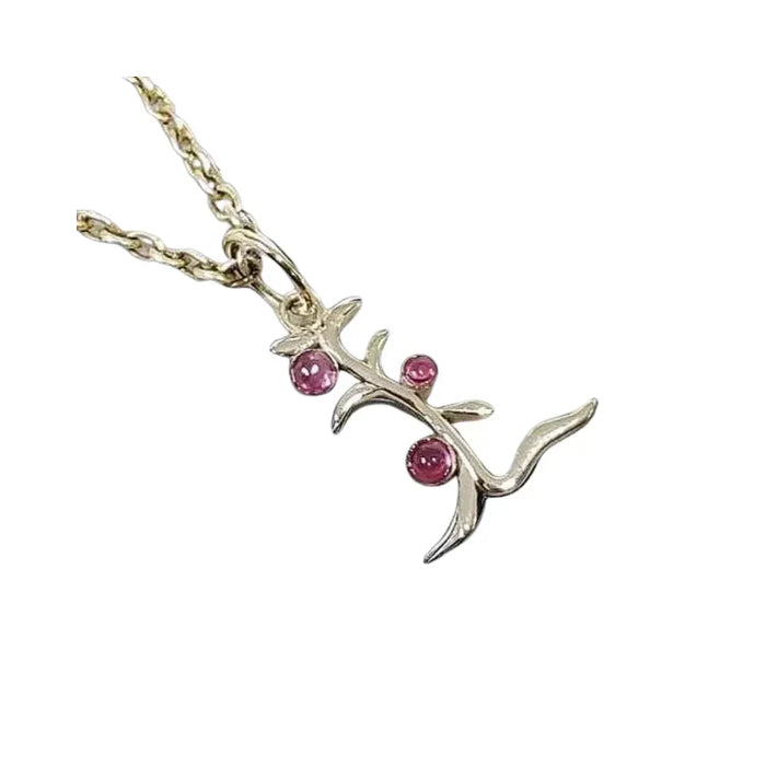 14k Gold Initial L Pendant: Spinel & Diamond Accent, Boho Chic (Copy) - K Jewelry Accessories
