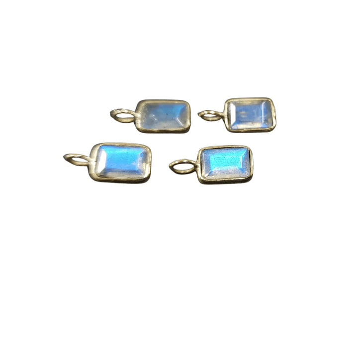 14k Gold Labradorite Pendant Baguette Charm - K Jewelry Accessories