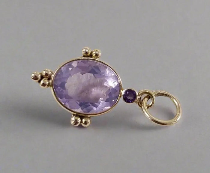 14k Gold Lavender Quartz Pendant - K Jewelry Accessories